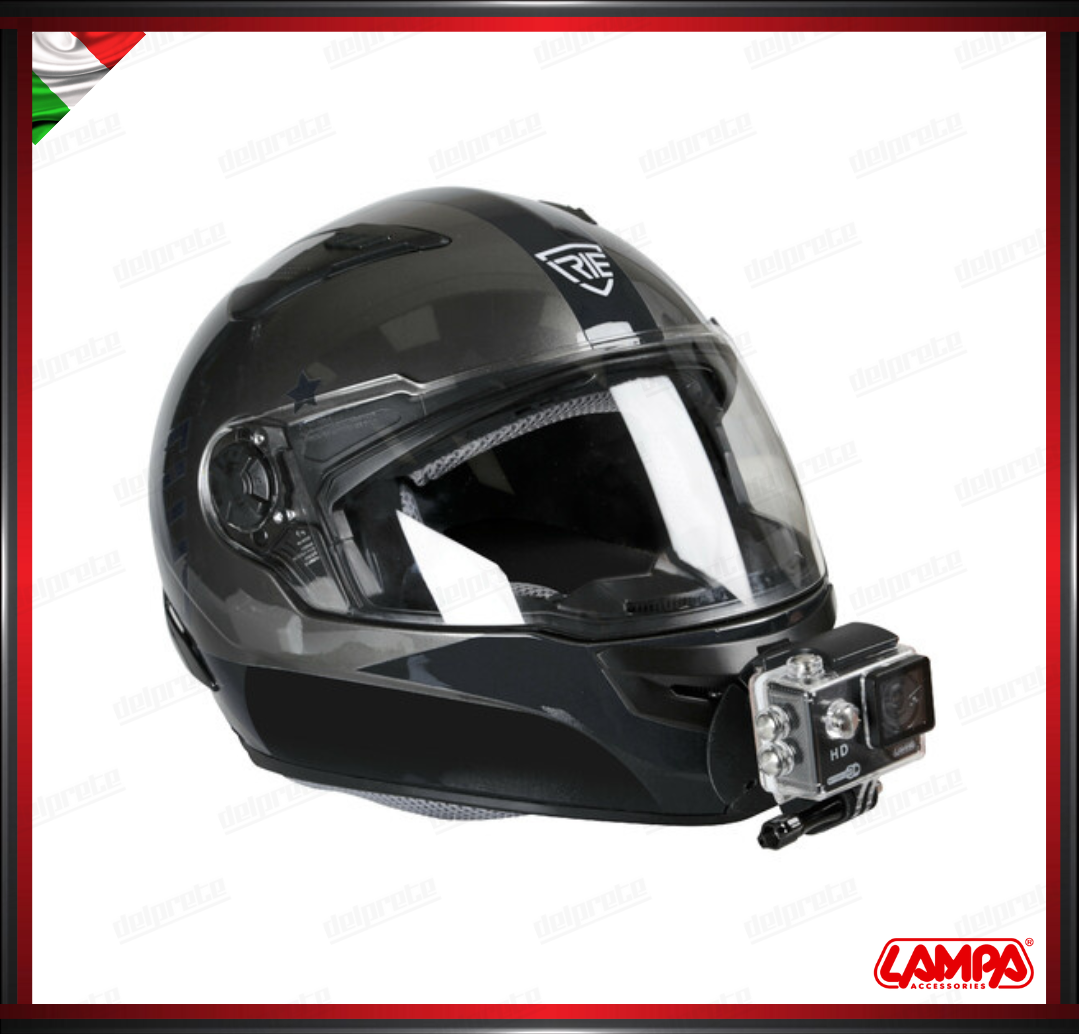 LAMPA SUPPORTO ACTION CAM CASCO MOTO CUPOLINI GO-PRO DJI INSTA UNIVERSALE ADESIVA