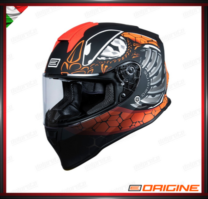 CASCO INTEGRALE - ORIGINE DINAMO FIGHTER FLUO RED BLACK MATT - ECE 2206