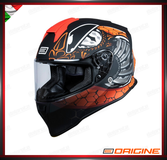 CASCO INTEGRALE - ORIGINE DINAMO FIGHTER FLUO RED BLACK MATT - ECE 2206