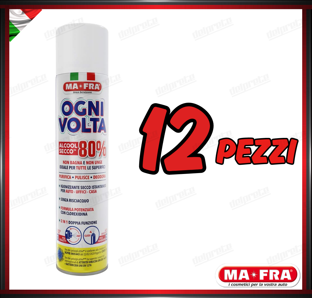 MAFRA - OGNI VOLTA SPRAY IGIENIZZANTE ALCOL SECCO PURIFICA PULISCE DEODORA 300ML