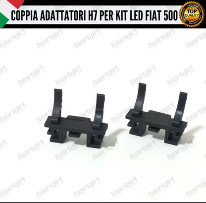 COPPIA ADATTATORI PORTALAMAPDE PORTA LAMPADE PER KIT LED H7 FIAT 500 CINQUECENTO