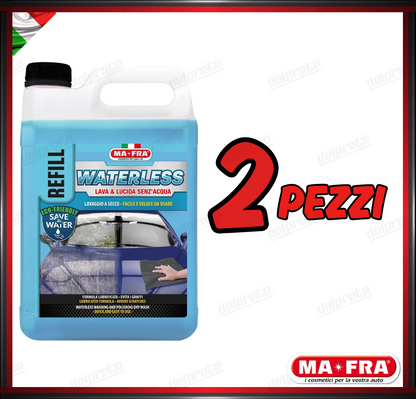 MAFRA - WATERLESS REFILL 4500ML LAVAGGIO A SECCO COMPLETO CARROZZERIA VETRI