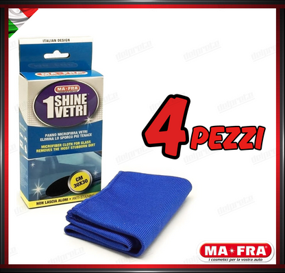 MAFRA - 1 SHINE VETRI PANNO MICROFIBRA PULIZIA VETRI ANTI ALONE VETRI AUTO CASA