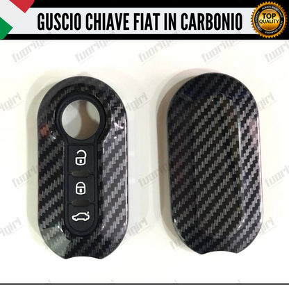 COVER GUSCIO CHIAVE IN CARBONIO 500 FIAT ABARTH LANCIA PUNTO PANDA BRAVO STILO