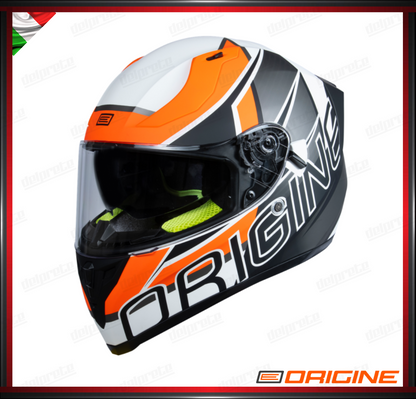 CASCO INTEGRALE - ORIGINE STRADA COMPETITION FLUO ORANGE WHITE MATT - ECE 2206