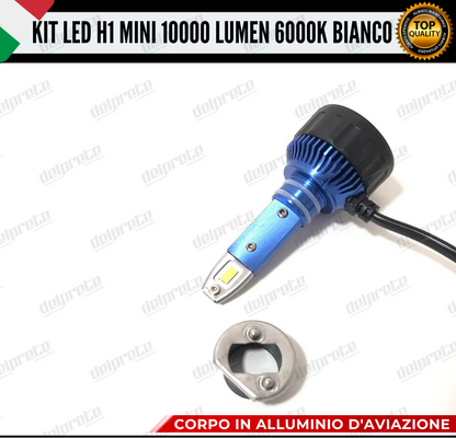 KIT FULL LED LAMPADE LED H1 MINI NO ERROR 6000K BIANCO 10000 LUMEN LM CANBUS