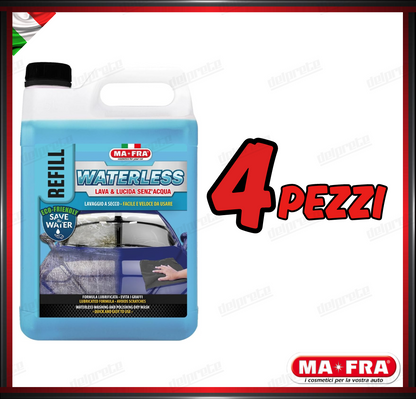 MAFRA - WATERLESS REFILL 4500ML LAVAGGIO A SECCO COMPLETO CARROZZERIA VETRI