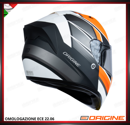 CASCO INTEGRALE - ORIGINE STRADA COMPETITION FLUO ORANGE WHITE MATT - ECE 2206