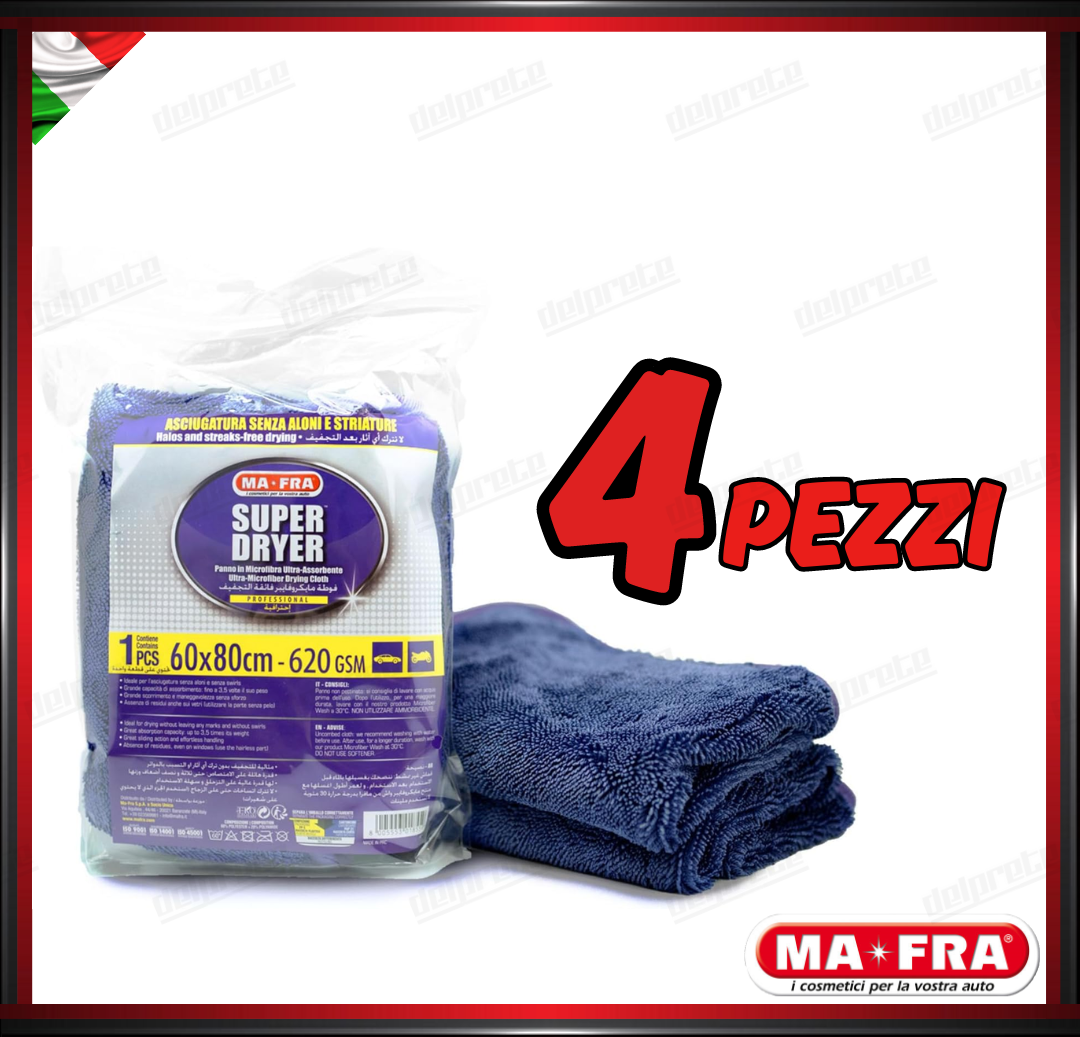 MAFRA - SUPER DRYER 60X80 PANNO IN MICROFIBRA ULTRA ASSORBENTE PER ASCIUGATURA