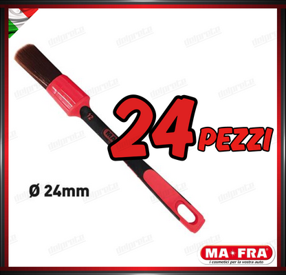 MAFRA - PENNELLO 24mm RED BRUSH CAR DETAILER PULIZIA INTERNO ESTERNO AUTO MOTO