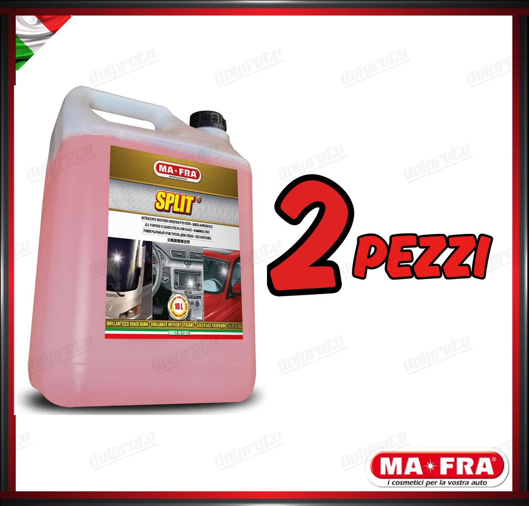 MAFRA - SPLIT DETERGENTE PER VETRI MULTIUSO SENZA AMONIACA AUTO & CASA 4500 ML