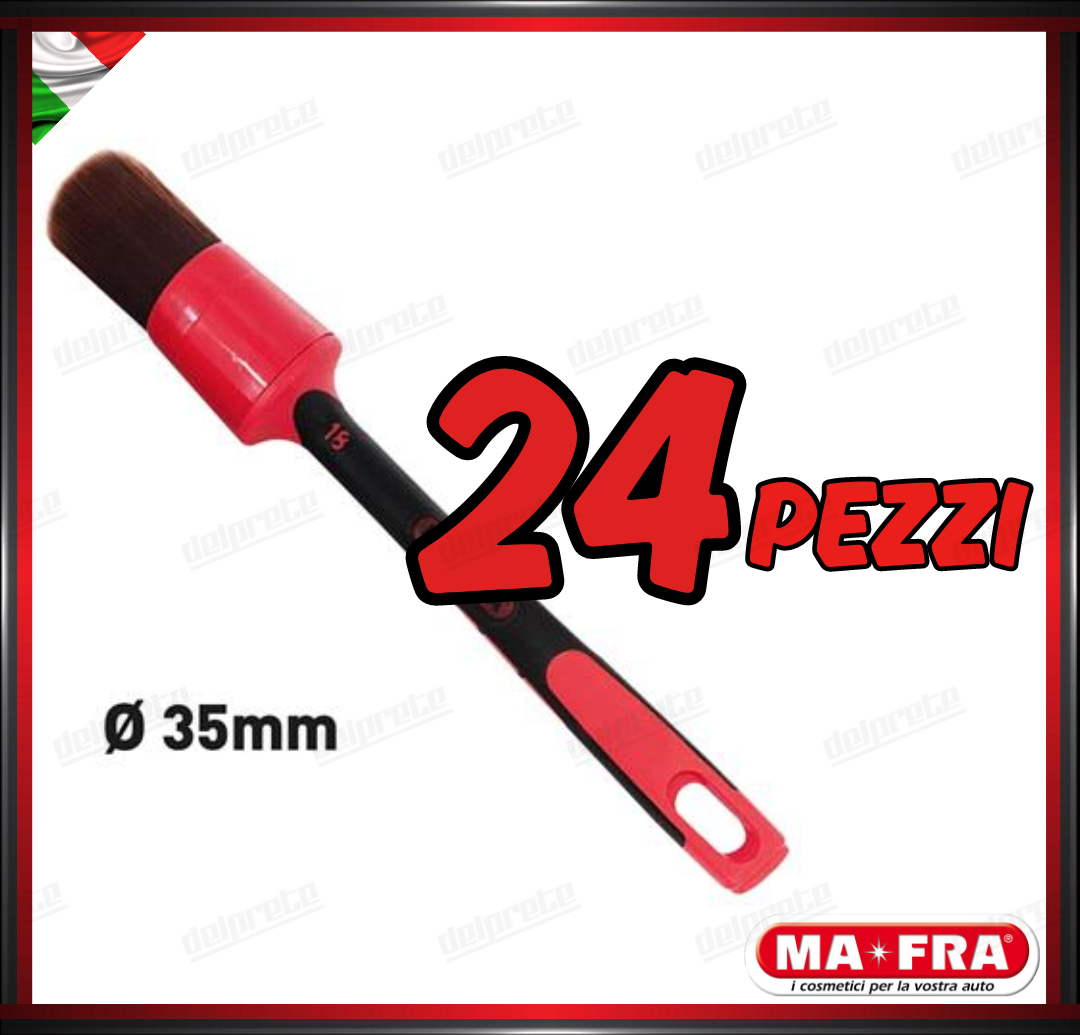 MAFRA - PENNELLO 35mm RED BRUSH CAR DETAILER PULIZIA INTERNO ESTERNO AUTO MOTO