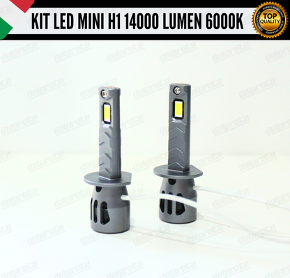 KIT FULL LED LAMPADE H1 MINI BIANCO 6000K 14000 LUMEN CANBUS NO ERRORE