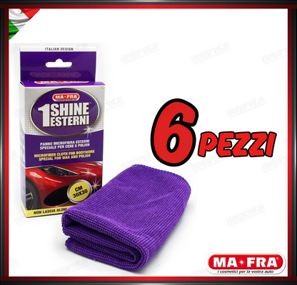 MAFRA - 1 SHINE ESTERNI PANNO MICROFIBRA ASCIUGATURA PROFESSIONALE + CERE E POLISH