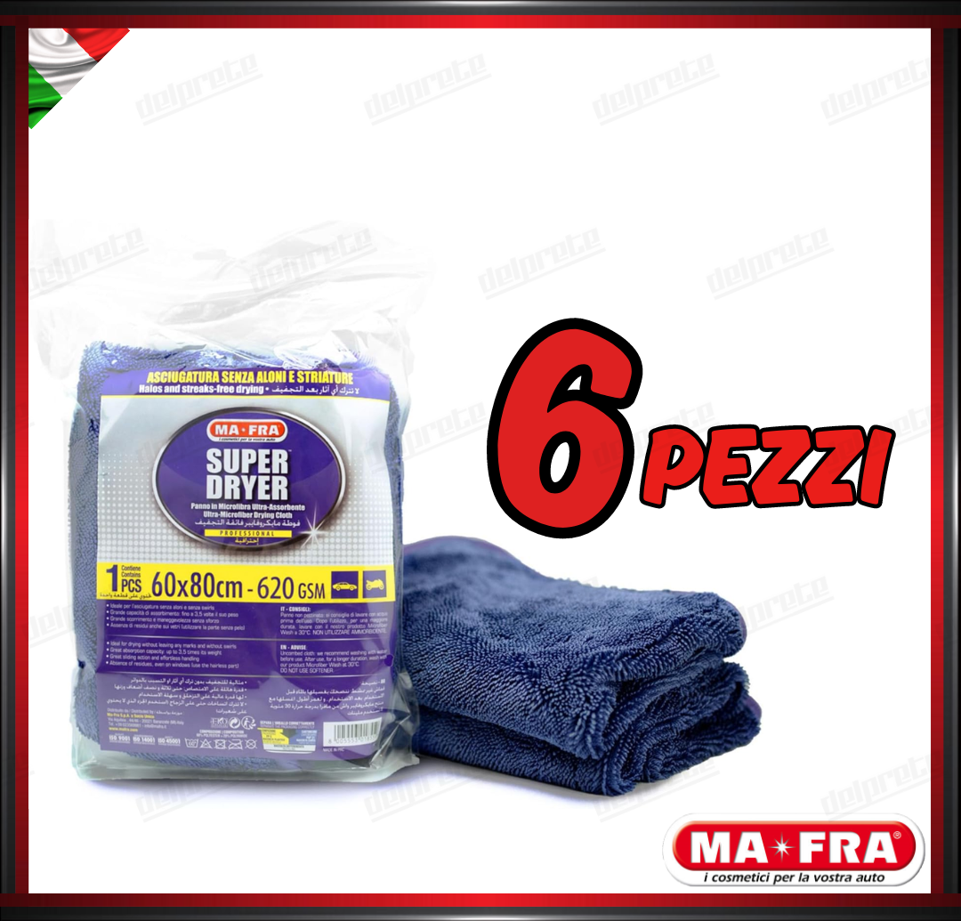 MAFRA - SUPER DRYER 60X80 PANNO IN MICROFIBRA ULTRA ASSORBENTE PER ASCIUGATURA