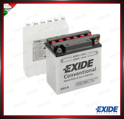 EXEB9B BATTERIA MOTO SCOOTER - 9 Ah - 100 A EXIDE BIKE CONVENTIONAL 135x75x140 mm