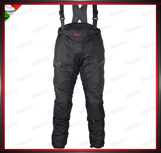 PANTALONI IN TESSUTO UOMO NERO 3 STRATI CORDURA IMPERMEABILE TERMICO SFODERABILE