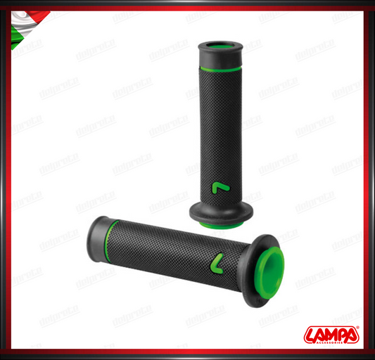 SPORT GRIP MANOPOLE MOTO NERO VERDE SCOOTER UNIVERSALI LAMPA TERMOPLASTICA TEXTURE