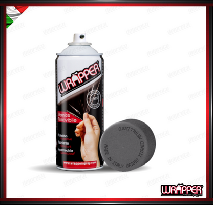 WRAPPER BOMBOLETTA PELLICOLA SPRAY REMOVIBILE 400 ML GRIGIO TITANIO METALLIZZATO