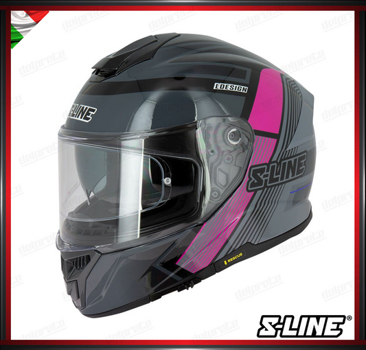 S-LINE - CASCO INTEGRALE S451 REVENGE FIBRA COMPOSITA - NERO VIOLA LUCIDO