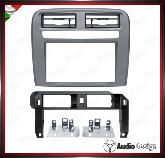 MASCHERINA 2DIN KIT MONTAGGIO AUTORADIO FIAT GRANDE PUNTO 2005>2009 METAL GRAY - AUDIODESIGN