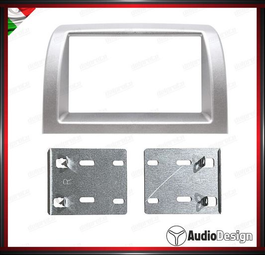 MASCHERINA 2DIN KIT MONTAGGIO AUTORADIO LANCIA YPSILON 2003/2011 GRIGIO MET - AUDIODESIGN