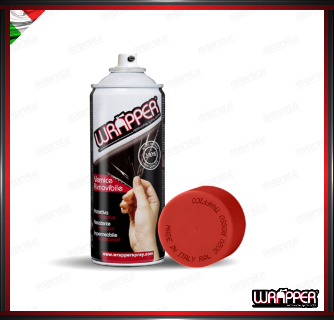 WRAPPER BOMBOLETTA PELLICOLA SPRAY REMOVIBILE 400 ML ROSSO TRAFFICO RAL 3020