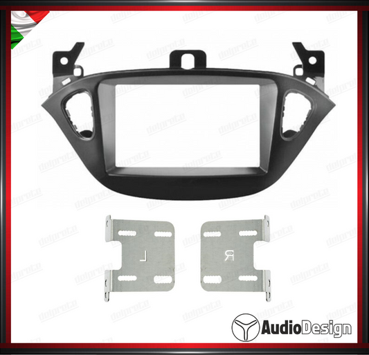 MASCHERINA 2DIN KIT MONTAGGIO AUTORADIO OPEL ADAM 2012> / CORSA E NERO OPACO- AUDIODESIGN