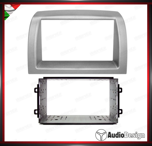 MASCHERINA 2DIN KIT MONTAGGIO AUTORADIO LANCIA YPSILON 2003/2011 GRIGIO MET - AUDIODESIGN