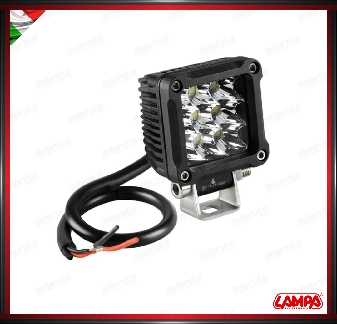 WL-18 LAMPA FARETTO FARO AUSILIARIO 9 LED BIANCO 6000K IMPERMEABILE UNIVERSALE