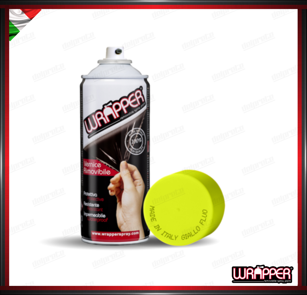 WRAPPER BOMBOLETTA PELLICOLA SPRAY REMOVIBILE 400 ML GIALLO FLUO