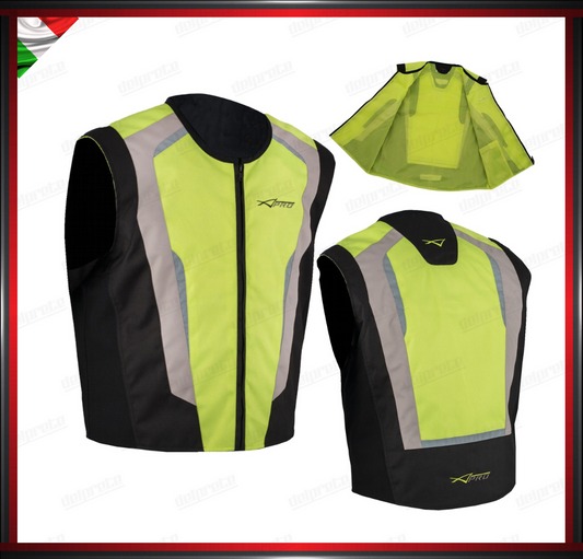 GILET ALTA VISIBILITA' FLUO CATARINGRANGENTE SICUREZZA MOTO AUTO SCOOTER