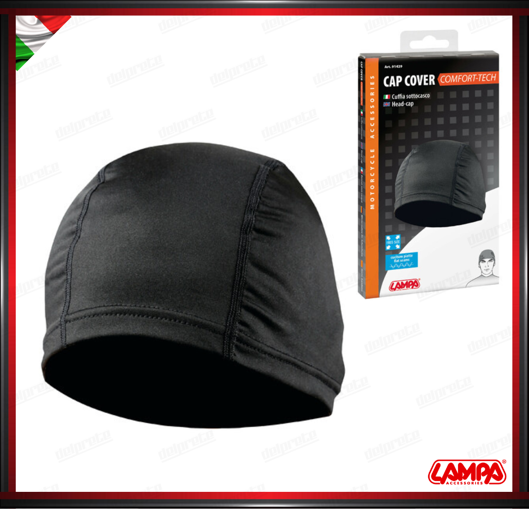 CAP COVER COMFORT TECH CUFFIA SOTTOCASCO IN POLIESTERE ELASTICO NERO - LAMPA