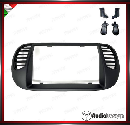 MASCHERINA 2DIN KIT MONTAGGIO AUTORADIO 7'' FIAT 500 2007>2015 NERO - AUDIODESIGN