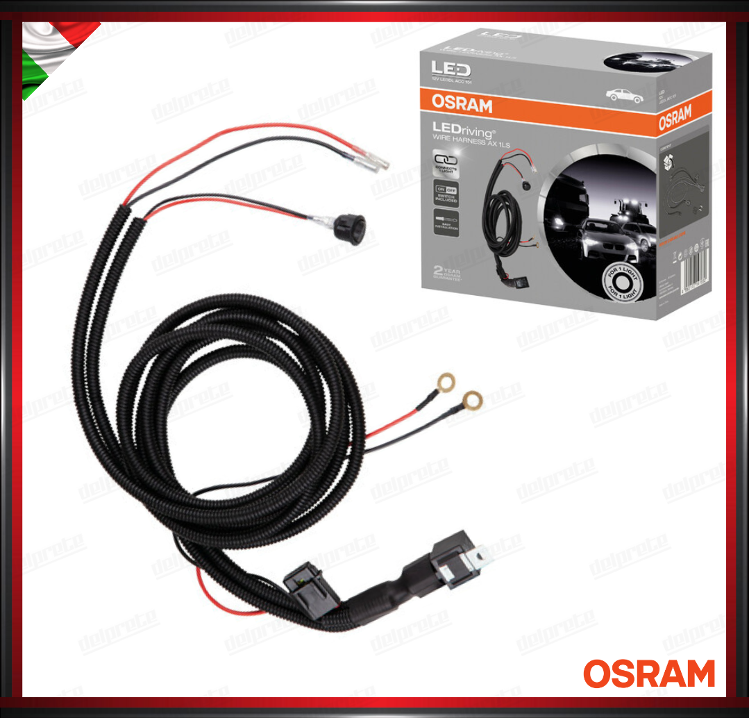 WIRE HARNESS AX 1LS 12V OSRAM CABLAGGIO ISTALLAZIONE FARETTO PULSTANTE ON-OFF