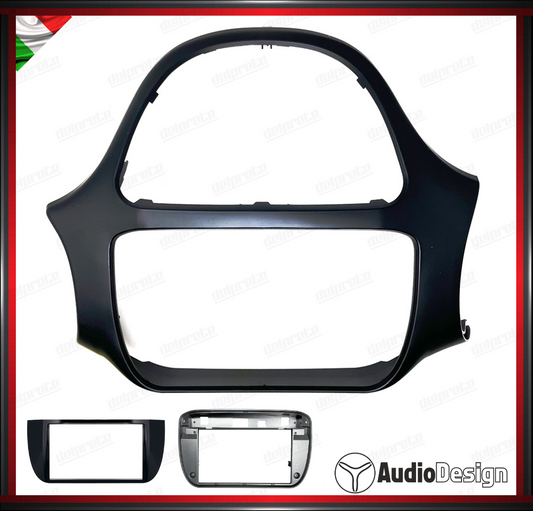 MASCHERINA 2DIN KIT MONTAGGIO AUTORADIO FIAT PUNTO EVO / PUNTO ABARTH DAL 2009 NERO LUCIDO - AUDIODESIGN