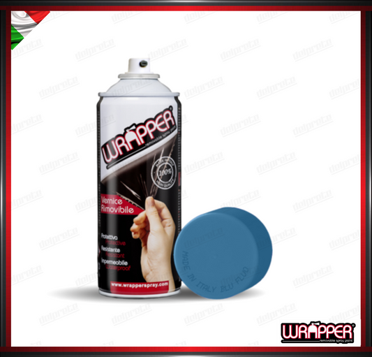 WRAPPER BOMBOLETTA PELLICOLA SPRAY REMOVIBILE 400 ML AZZURRO FLUO