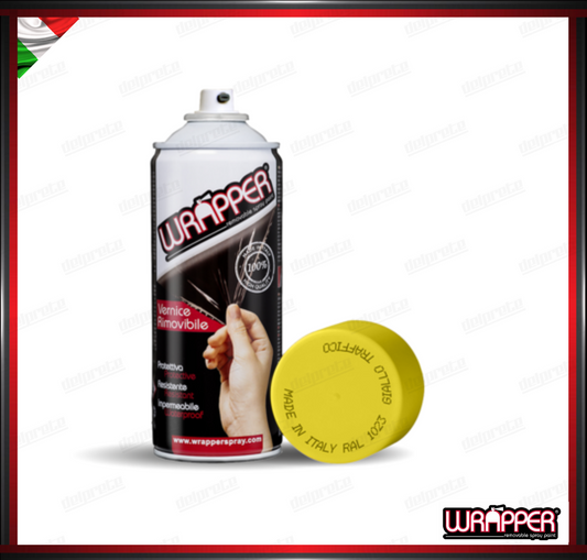 WRAPPER BOMBOLETTA PELLICOLA SPRAY REMOVIBILE 400 ML GIALLO TRAFFICO RAL 1023