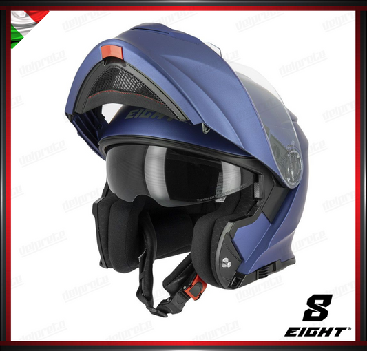 CASCO MODULARE - EIGHT DUAL FACE S550 BLU OPACO + PINLOCK