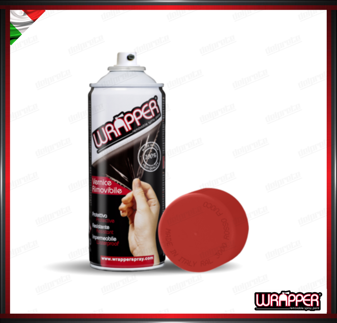 WRAPPER BOMBOLETTA PELLICOLA SPRAY REMOVIBILE 400 ML ROSSO FUOCO RAL 3000