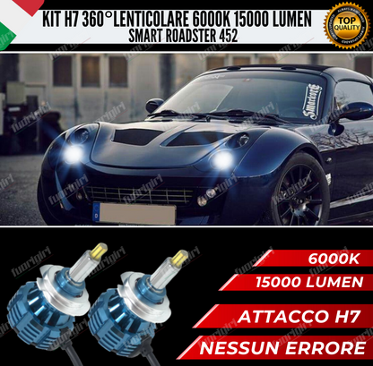 KIT FULL LED H7 360° GRADI PER LENTICOLARI SMART ROADSTER CANBUS 100% NO ERROR