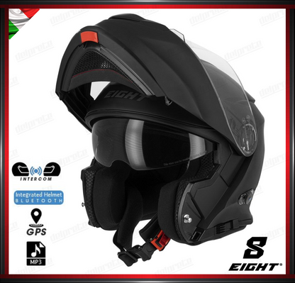 CASCO MODULARE - EIGHT DUAL FACE S550 BT BLUETOOTH NERO OPACO + PINLOCK