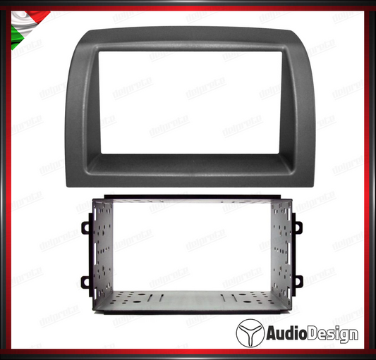 MASCHERINA 2DIN KIT MONTAGGIO AUTORADIO LANCIA YPSILON 2003/2011 GRIGIO SCURO - AUDIODESIGN