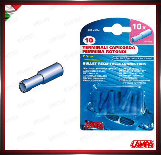 KIT 10 CAPICORDA FASTOM FEMMINA ROTONDI LAMPA - BLU