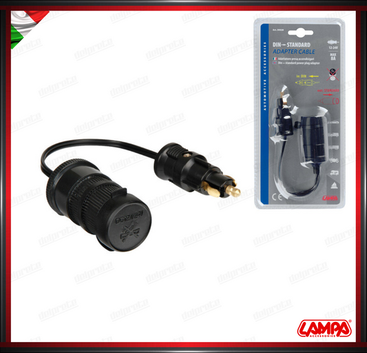 ADATTATORE PRESA DI CORRENTE INGRESSO DIN LAMPA SPINOTTO ACCENDISIGARI - 12/24V