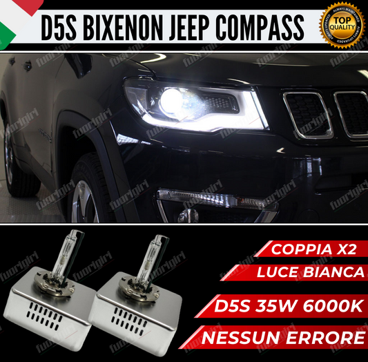 KIT 2 LAMPADE D5S JEEP COMPASS II XENON BIXENON 35W 6000K BIANCO NESSUN ERRORE (xenon originale)