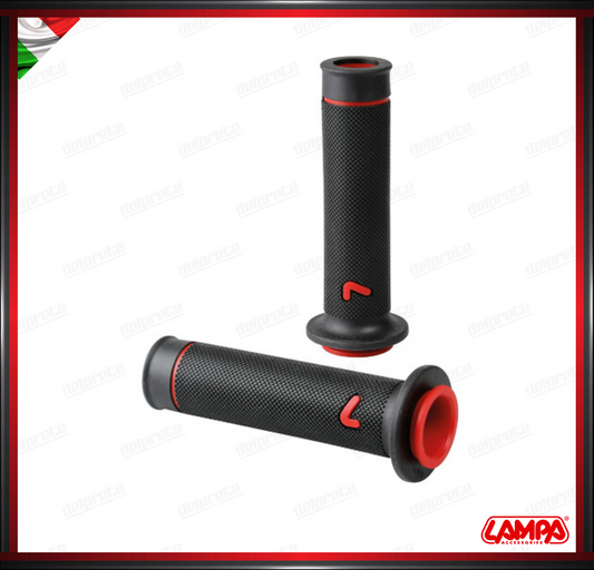 SPORT GRIP MANOPOLE MOTO NERO ROSSO SCOOTER UNIVERSALI LAMPA TERMOPLASTICA TEXTURE