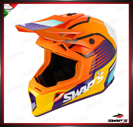 CASCO ENDURO CROSS - SWAPS S818 ARANCIONE ROSSO LUDICO