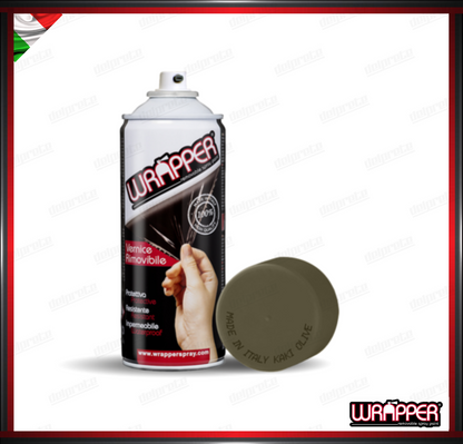 WRAPPER BOMBOLETTA PELLICOLA SPRAY REMOVIBILE 400 ML KAKI OLIVE