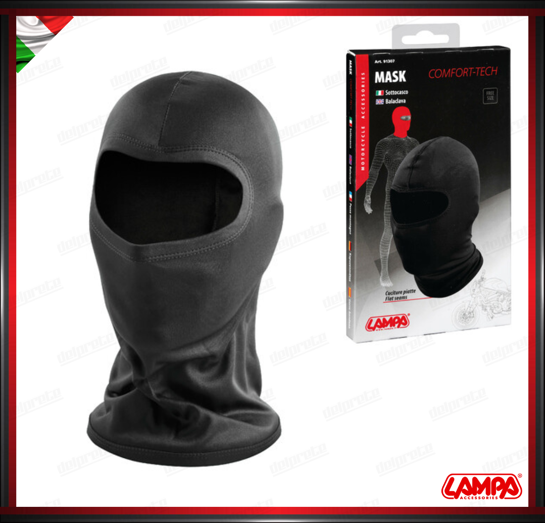 91307 MASK-TOP SOTTOCASCO PASSAMONTAGNA IN SETA DI POLIESTERE NERO - LAMPA